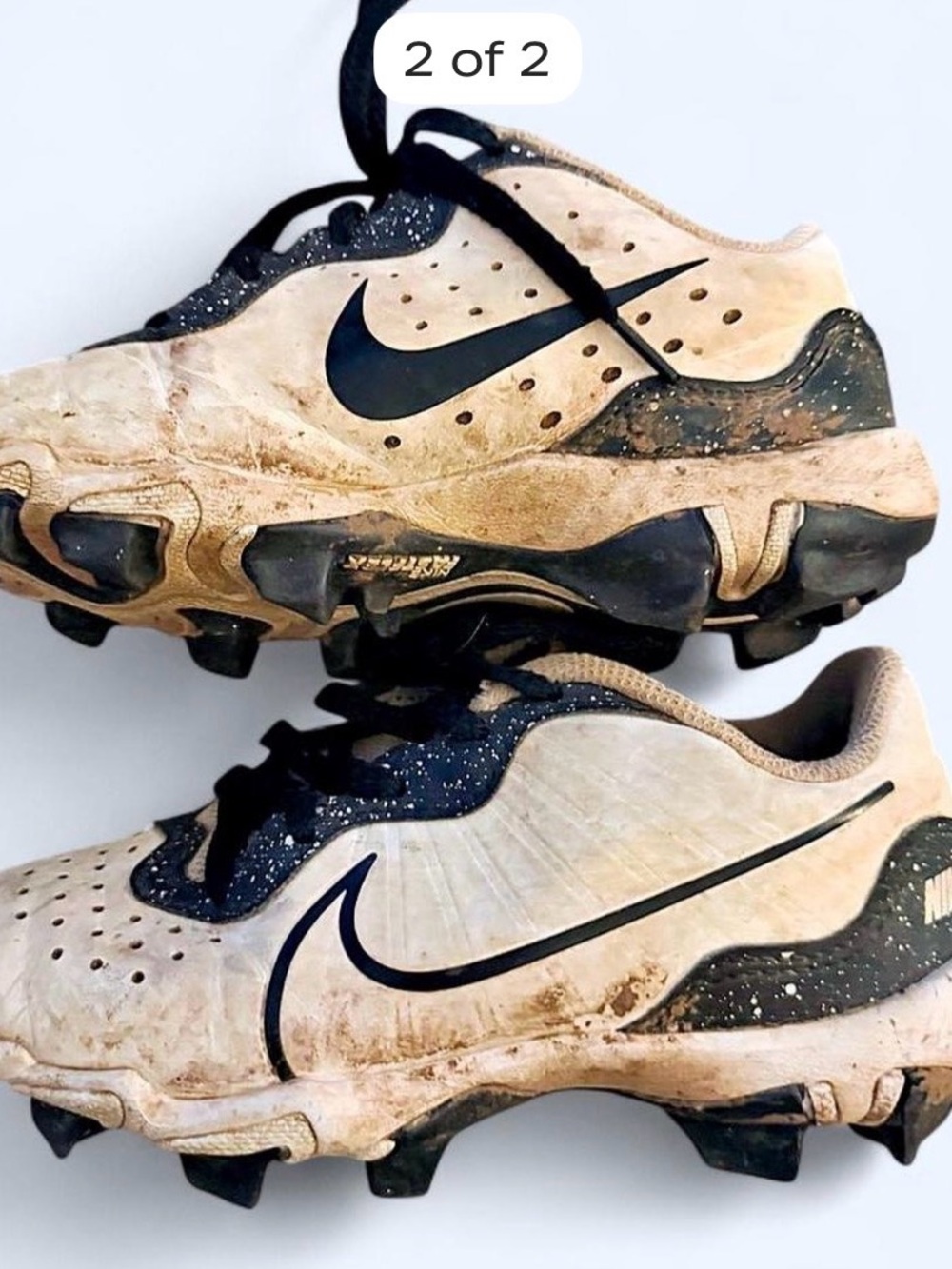 Nike Kids White and Black Baseball Cleats